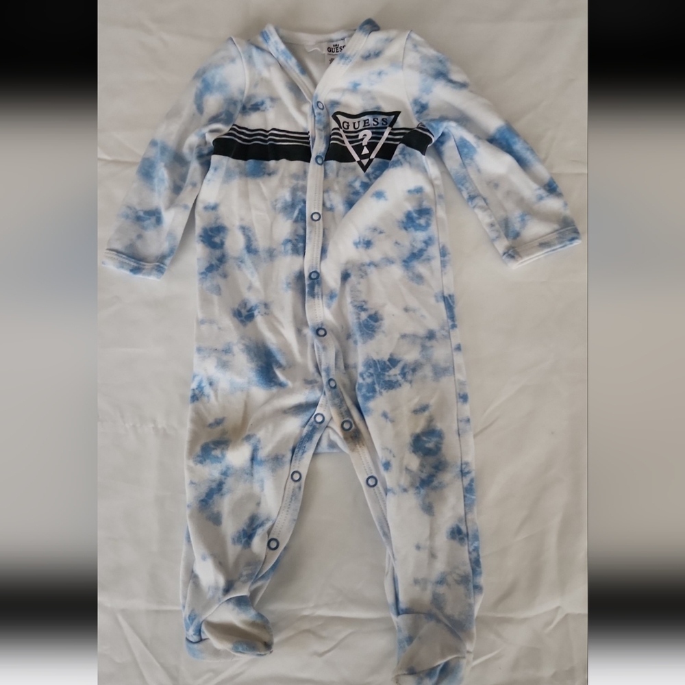 Guess infant boy 6-9m Blue tie dye onesie #BC1